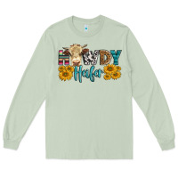 Matcha Western Howdy Heifer With Simmental Cow Long Sleeve Tee - LillyAllenDesigns