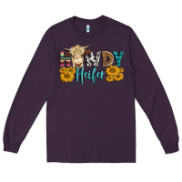 Plum Western Howdy Heifer With Simmental Cow Long Sleeve Tee - LillyAllenDesigns
