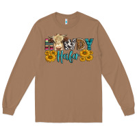 Toasted Coconut Western Howdy Heifer With Simmental Cow Long Sleeve Tee - LillyAllenDesigns