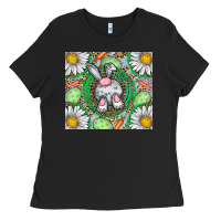 Black Easter Bunny Ladies Tee - CowhideDigitalArt