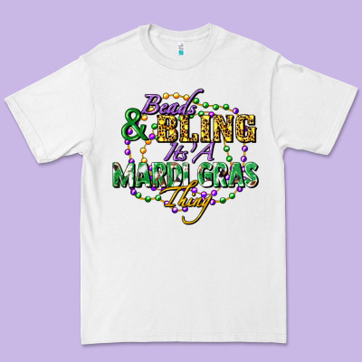 Heads And Bling It's' A Mardi Gras Thing Premium Tee Designed By Fadigitalartstudio