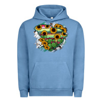 Pigment Pebble Blue South Carolina State Map Urban Hoodie - RanaPortraitStore