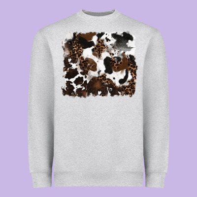 Leopard Cowhide Background Heavyweight Sweatshirt Designed By Ranaportraitstore