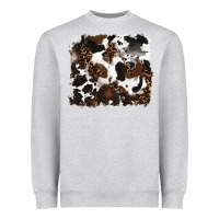 Heather Grey leopard cowhide background Heavyweight Sweatshirt - RanaPortraitStore