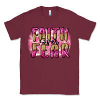 Burgundy Faith over fear  Breast Cancer Awareness Classic Tee - FaDigitalArtStudio