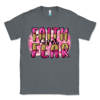 Charcoal Heather Faith over fear  Breast Cancer Awareness Classic Tee - FaDigitalArtStudio