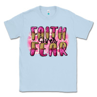 Dusty Blue Faith over fear  Breast Cancer Awareness Classic Tee - FaDigitalArtStudio
