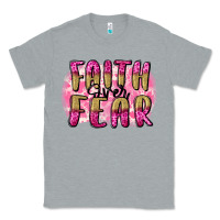 Heather Grey Faith over fear  Breast Cancer Awareness Classic Tee - FaDigitalArtStudio
