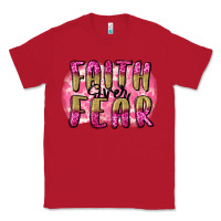 Red Faith over fear  Breast Cancer Awareness Classic Tee - FaDigitalArtStudio