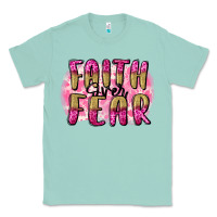 Seafoam Faith over fear  Breast Cancer Awareness Classic Tee - FaDigitalArtStudio
