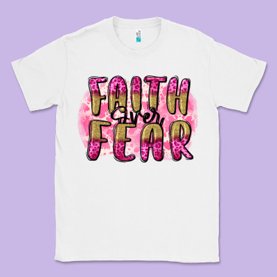 Faith Over Fear  Breast Cancer Awareness Classic Tee Designed By Fadigitalartstudio