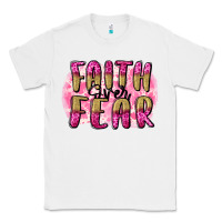 White Faith over fear  Breast Cancer Awareness Classic Tee - FaDigitalArtStudio