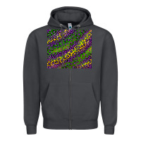 Smoke mardi gras leopard background Zipper Hoodie - RanaPortraitStore