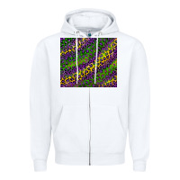 White mardi gras leopard background Zipper Hoodie - RanaPortraitStore
