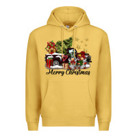 Antique Gold merry christmas gnomes truck Premium Hoodie - BarkalooDesign