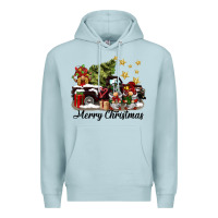 Blue Mist merry christmas gnomes truck Premium Hoodie - BarkalooDesign