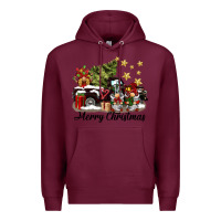 Burgundy merry christmas gnomes truck Premium Hoodie - BarkalooDesign