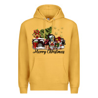 Mustard merry christmas gnomes truck Premium Hoodie - BarkalooDesign