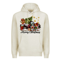 Oatmeal Heather merry christmas gnomes truck Premium Hoodie - BarkalooDesign