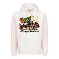 Pale Pink merry christmas gnomes truck Premium Hoodie - BarkalooDesign