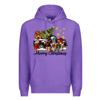 Purple merry christmas gnomes truck Premium Hoodie - BarkalooDesign