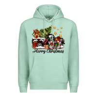 Seafoam merry christmas gnomes truck Premium Hoodie - BarkalooDesign