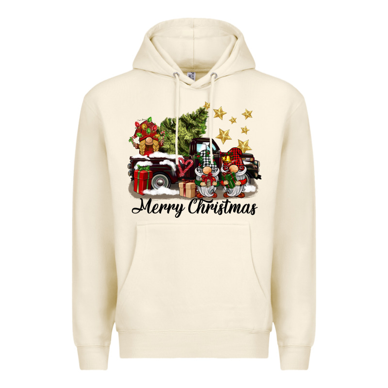 Merry Christmas Gnomes Truck Premium Hoodie by BarkalooDesign | Teevron