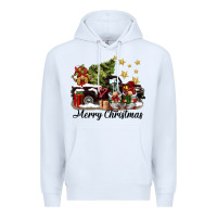 White merry christmas gnomes truck Premium Hoodie - BarkalooDesign