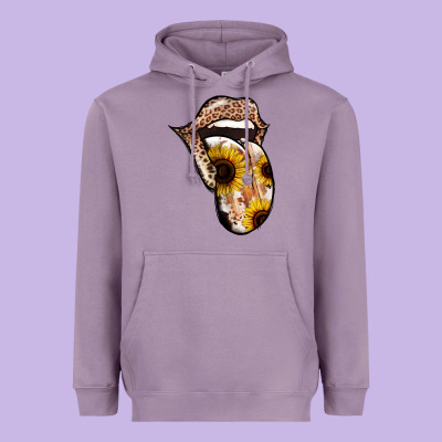 Leopard Sunflower Tongue Heavyweight Hoodie Designed By Jasminsmagicworld