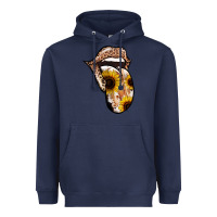 Navy Leopard Sunflower Tongue Heavyweight Hoodie - Jasminsmagicworld