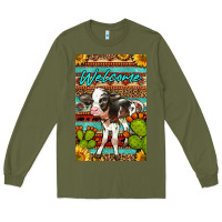 Army Green Welcome Cute Baby Calf Long Sleeve Tee - LillyAllenDesigns