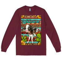 Burgundy Welcome Cute Baby Calf Long Sleeve Tee - LillyAllenDesigns