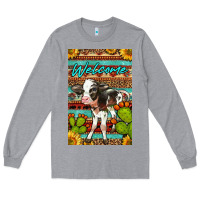 Heather Grey Welcome Cute Baby Calf Long Sleeve Tee - LillyAllenDesigns