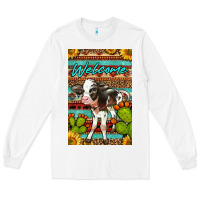 White Welcome Cute Baby Calf Long Sleeve Tee - LillyAllenDesigns
