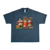 Midnight Navy Hallothanksmas Gnome Coffee Cups Urban Heavy Tee - CowhideDigitalArt