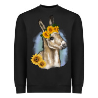 Black Sunflower Baby Donkey Heavyweight Sweatshirt - RanaPortraitStore