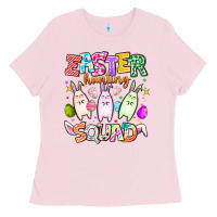 Bubblegum Pink Easter Hunting Squad Ladies Tee - CowhideDigitalArt