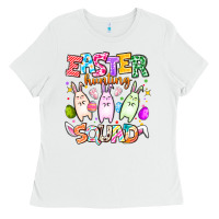 White Easter Hunting Squad Ladies Tee - CowhideDigitalArt