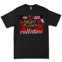 Black my dog is my valentine valentine's day Premium Tee - FaDigitalArtStudio