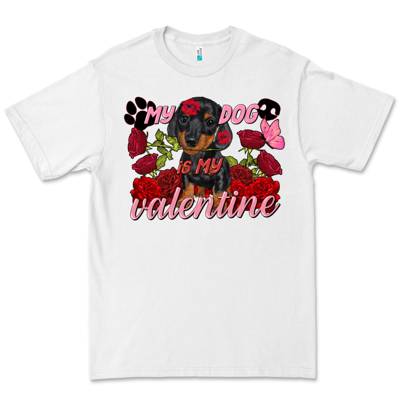 My Dog Is My Valentine Valentine's Day Premium Tee by FaDigitalArtStudio | Teevron