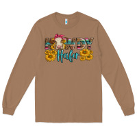 Toasted Coconut Western Howdy Heifer With Charolais Cow Long Sleeve Tee - LillyAllenDesigns