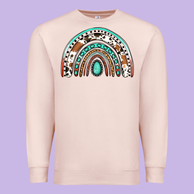 Western Rainbow Premium Sweatshirt Designed By Jasminsmagicworld