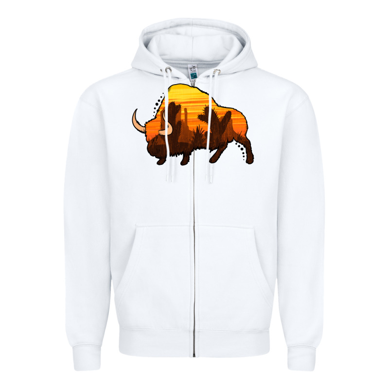 Western Bison Zipper Hoodie by Jasminsmagicworld | Teevron