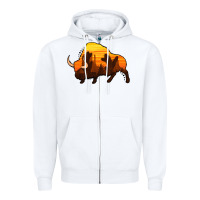 White western bison Zipper Hoodie - Jasminsmagicworld