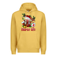 Antique Gold christmas nurse life gnome Premium Hoodie - BarkalooDesign