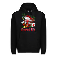 Black christmas nurse life gnome Premium Hoodie - BarkalooDesign