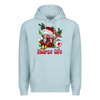 Blue Mist christmas nurse life gnome Premium Hoodie - BarkalooDesign
