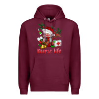 Burgundy christmas nurse life gnome Premium Hoodie - BarkalooDesign