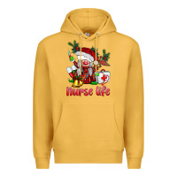 Mustard christmas nurse life gnome Premium Hoodie - BarkalooDesign