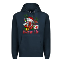Navy christmas nurse life gnome Premium Hoodie - BarkalooDesign